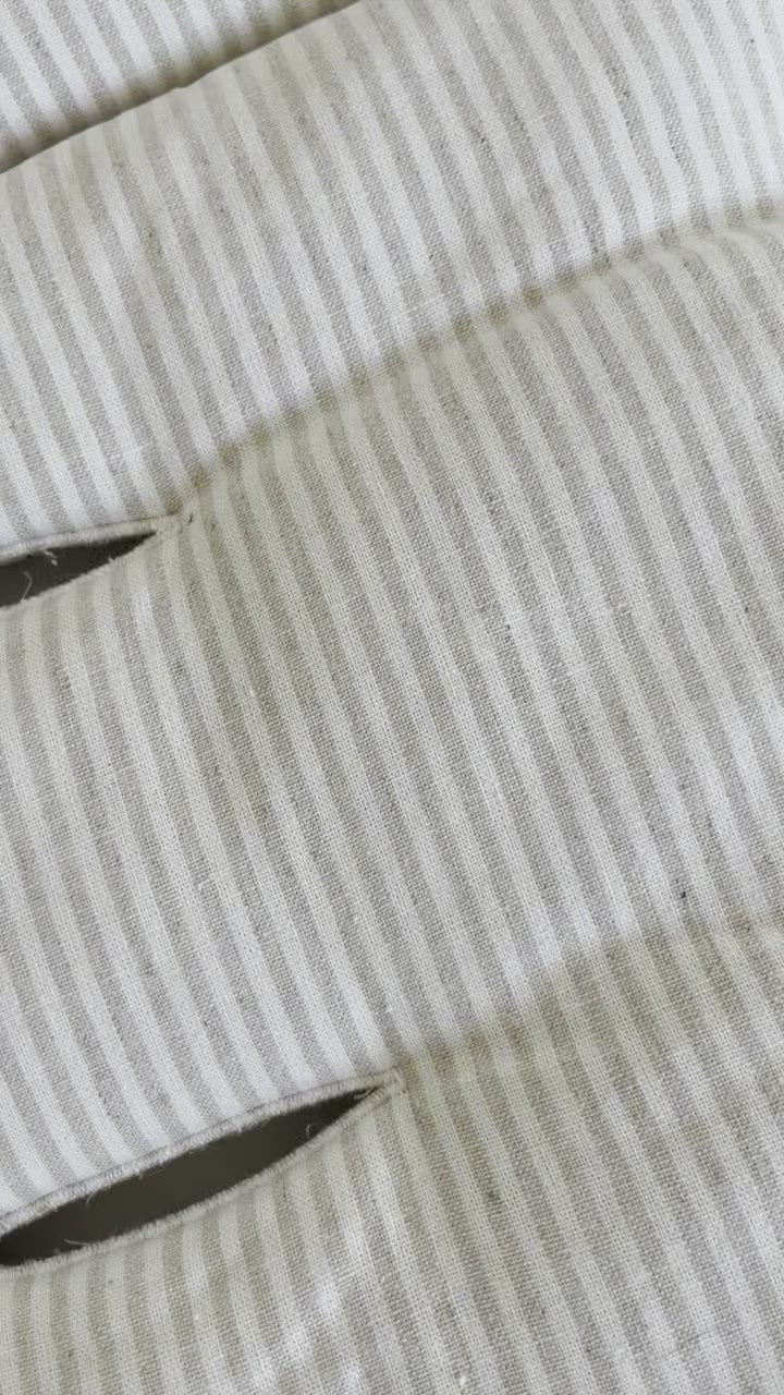 Pram Liner - Sand Linen Stripe (Pre-order late June)