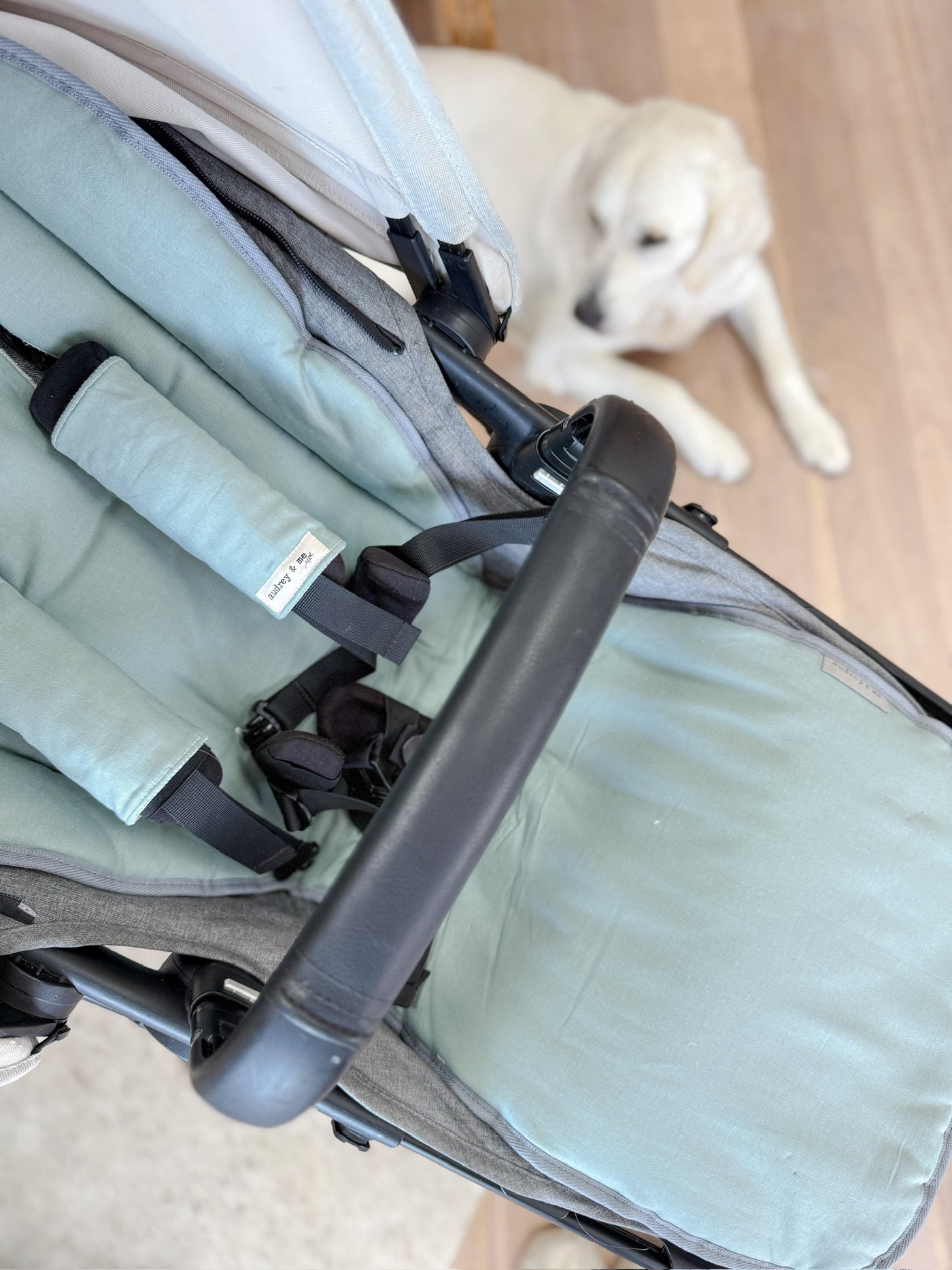 Pram Liner - Linen Seafoam