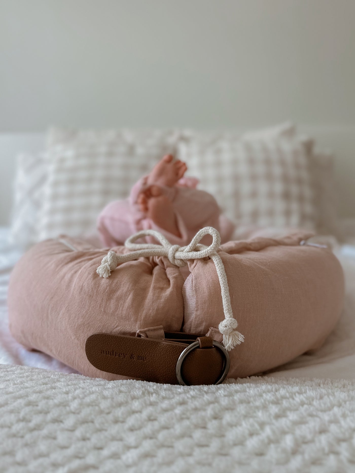 Baby Nest - Dusty Pink Gingham - Audrey & Me