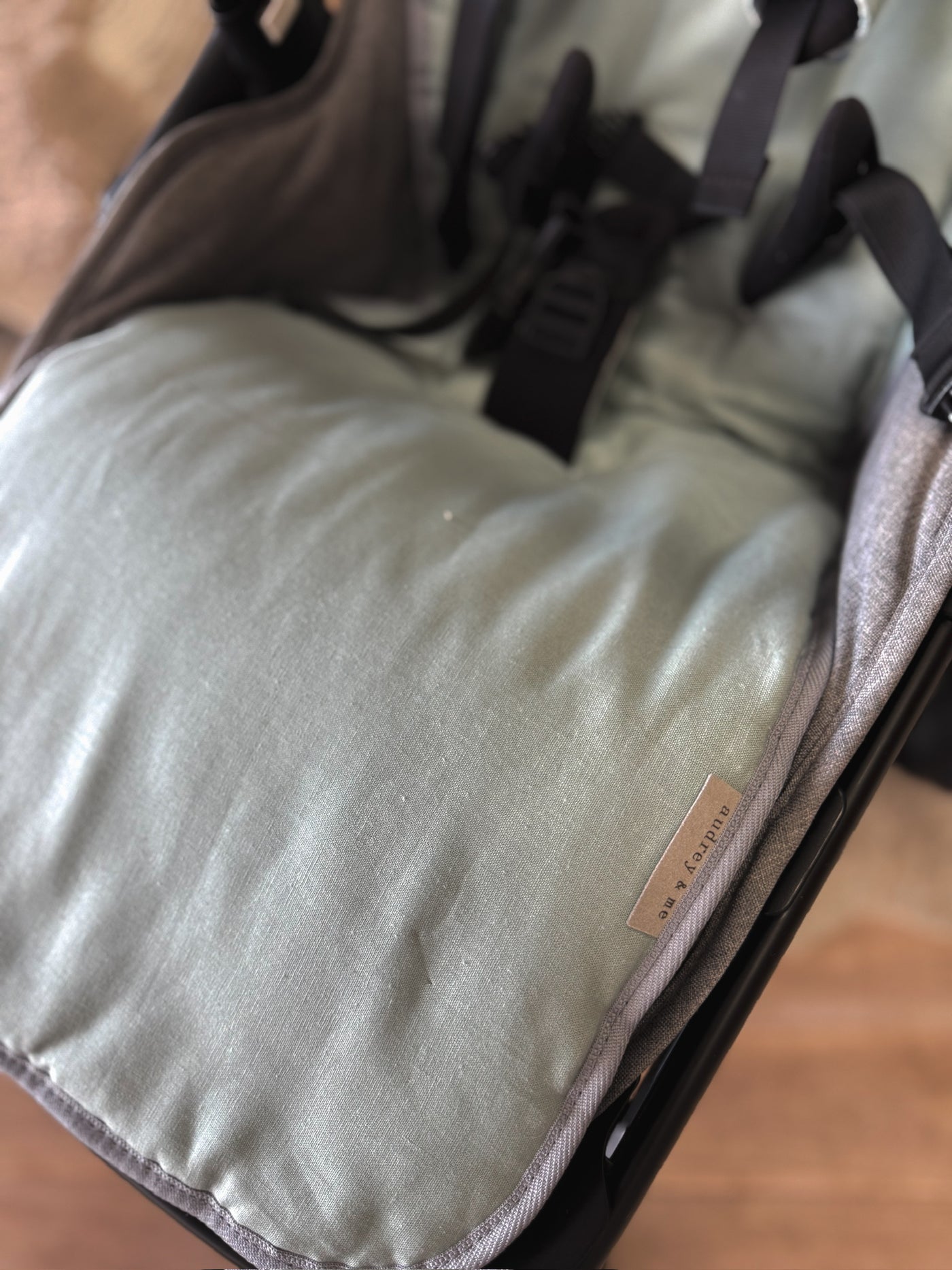 Pram Liner - Linen Seafoam