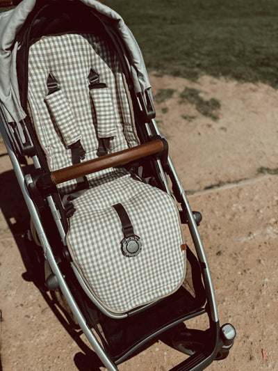 Sand Gingham & Sand Linen Uppababy Pram Liner - Ready to go - Audrey & Me