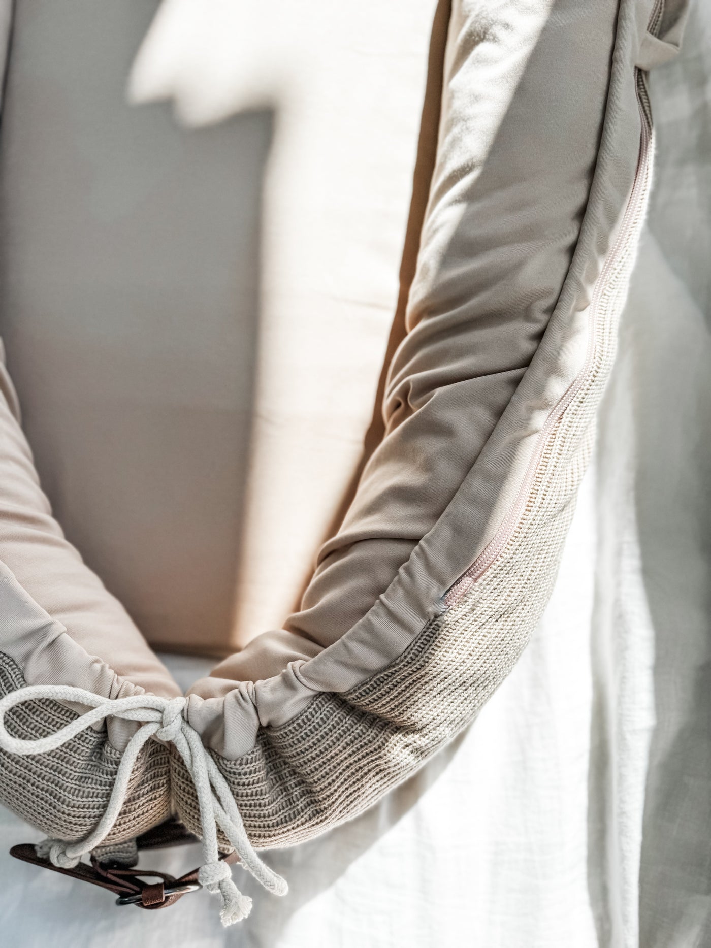 Cover Only - Baby Nest - Knitted Taupe - Audrey & Me