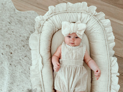 Baby Nest - Frilled Speckled Linen (Pre-Order June)