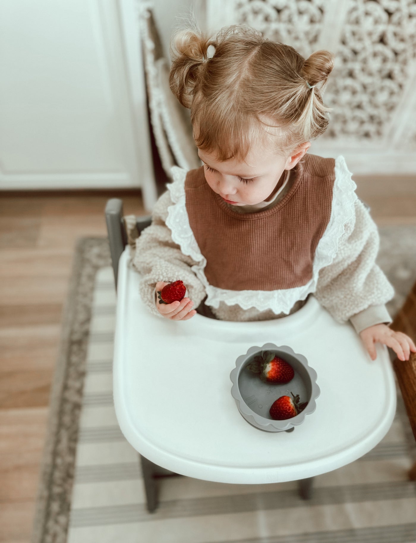 Lace Waffle Bib - Plum - Audrey & Me