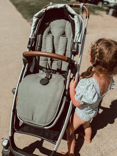 Sage & Speckled Linen Uppababy Pram Liner - Ready to go - Audrey & Me