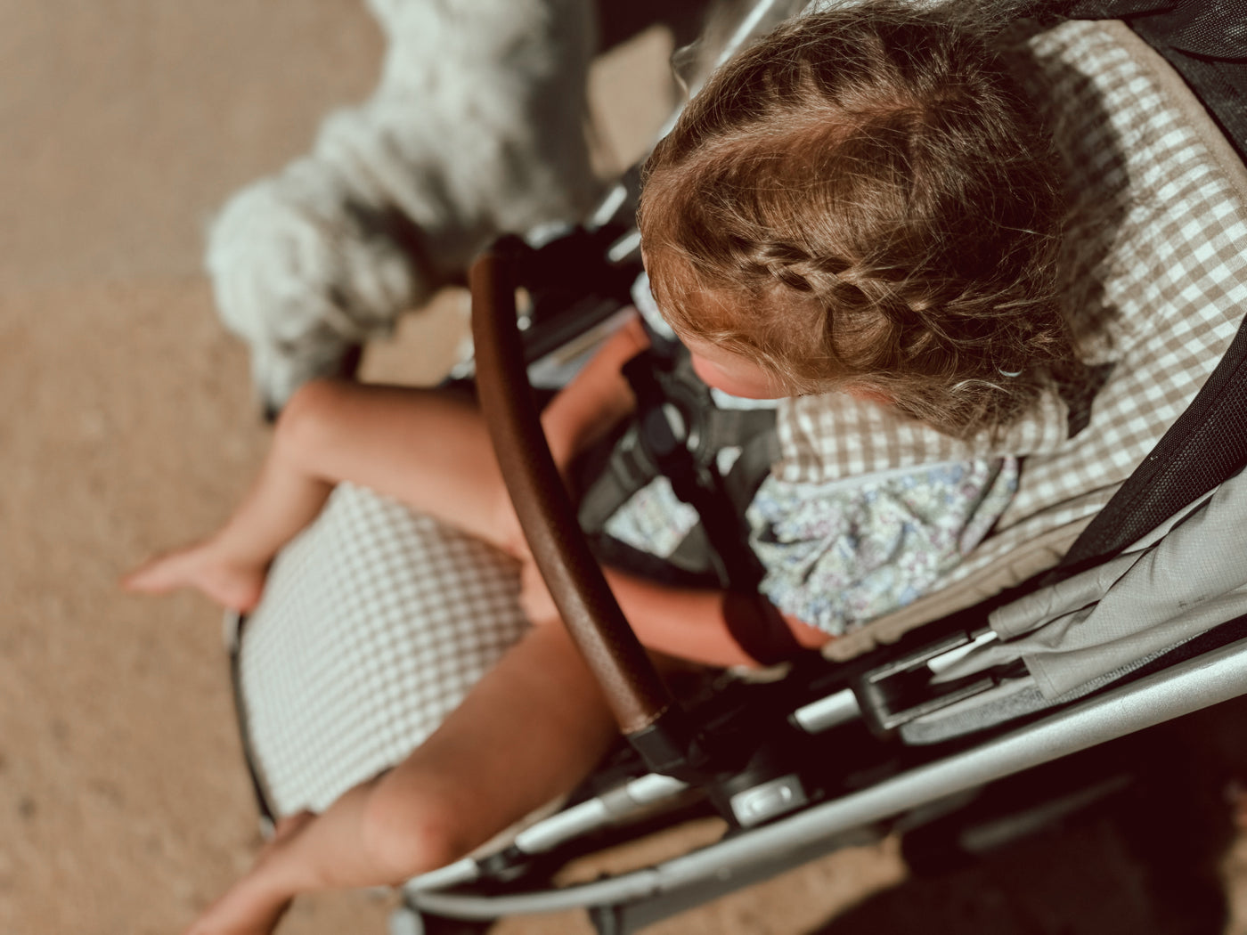 Sand Gingham & Sand Linen Uppababy Pram Liner - Ready to go - Audrey & Me