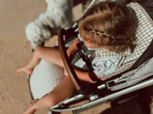 Sand Gingham & Sand Linen Uppababy Pram Liner - Ready to go - Audrey & Me