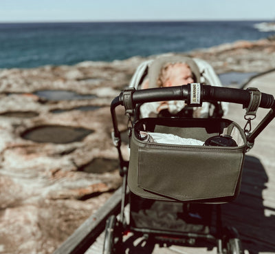 The Adapt Pram Caddy - Olive - Audrey & Me
