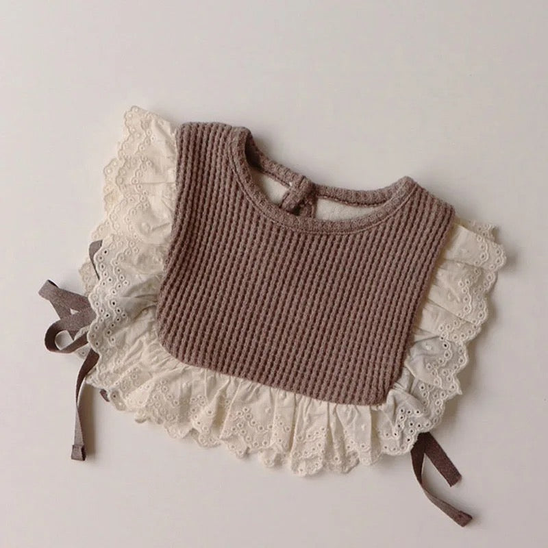 Lace Waffle Bib - Plum - Audrey & Me