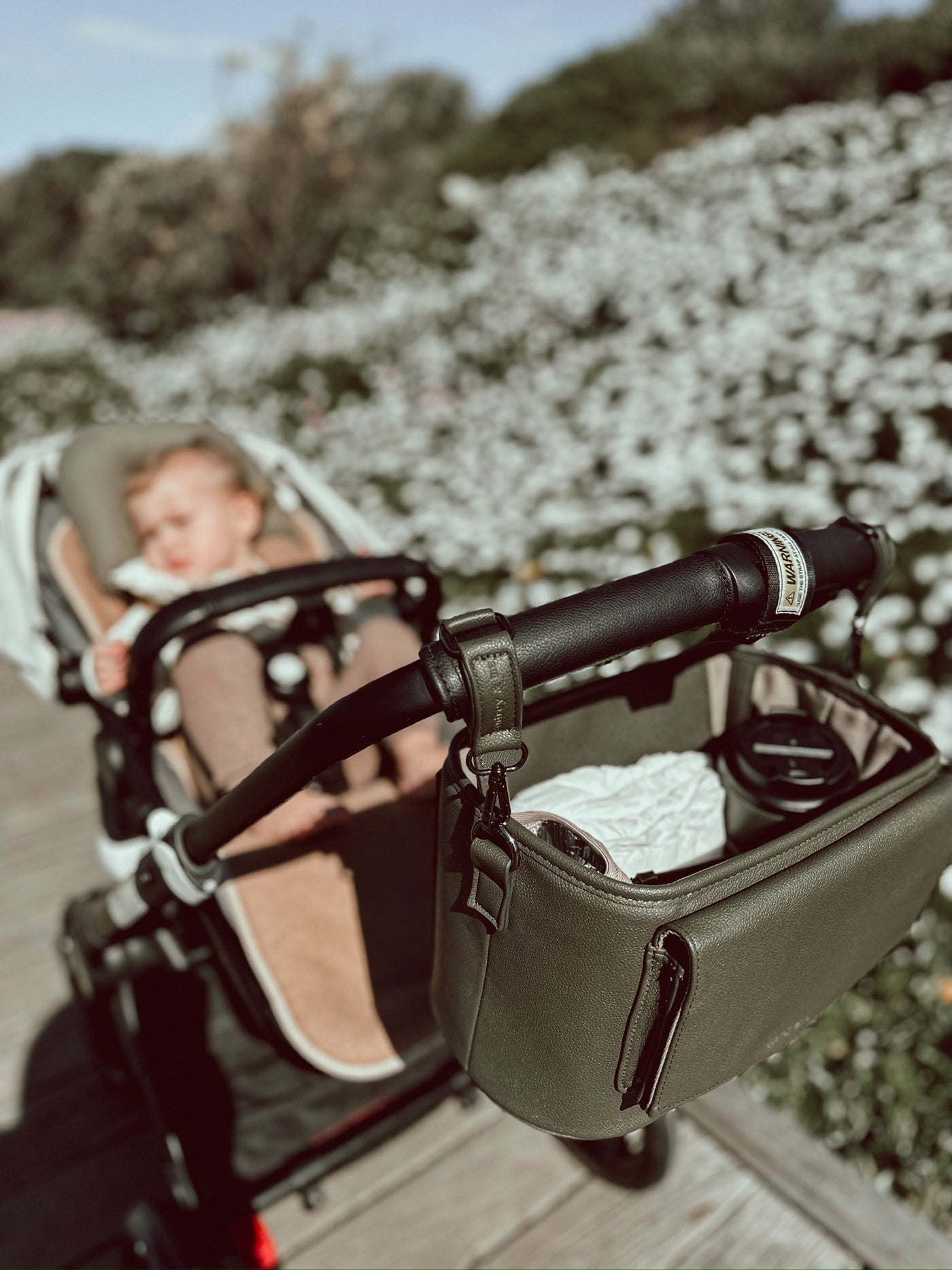 The Adapt Pram Caddy - Olive