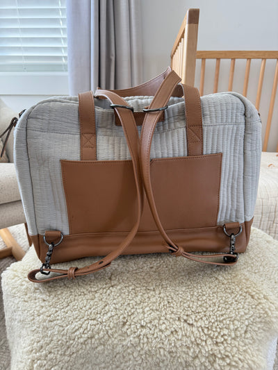 Sample Nappy Bag - Quilted Grey