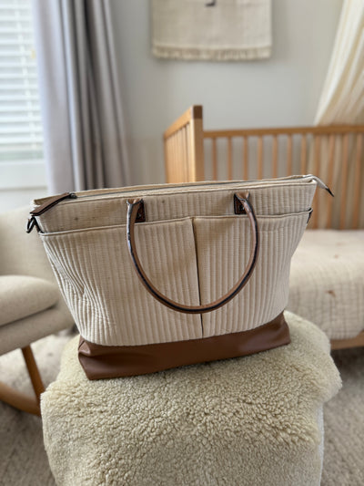 Sample Nappy Bag - Quilted Cream