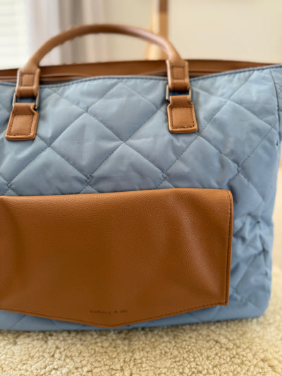 Sample Nappy Bag - Quilted Blue Nylon