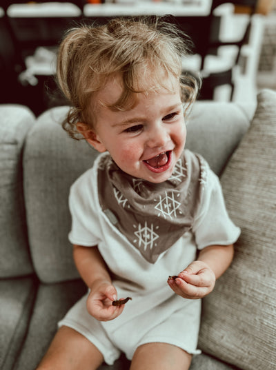 Bandana Bib - Beige Aztec - Audrey & Me