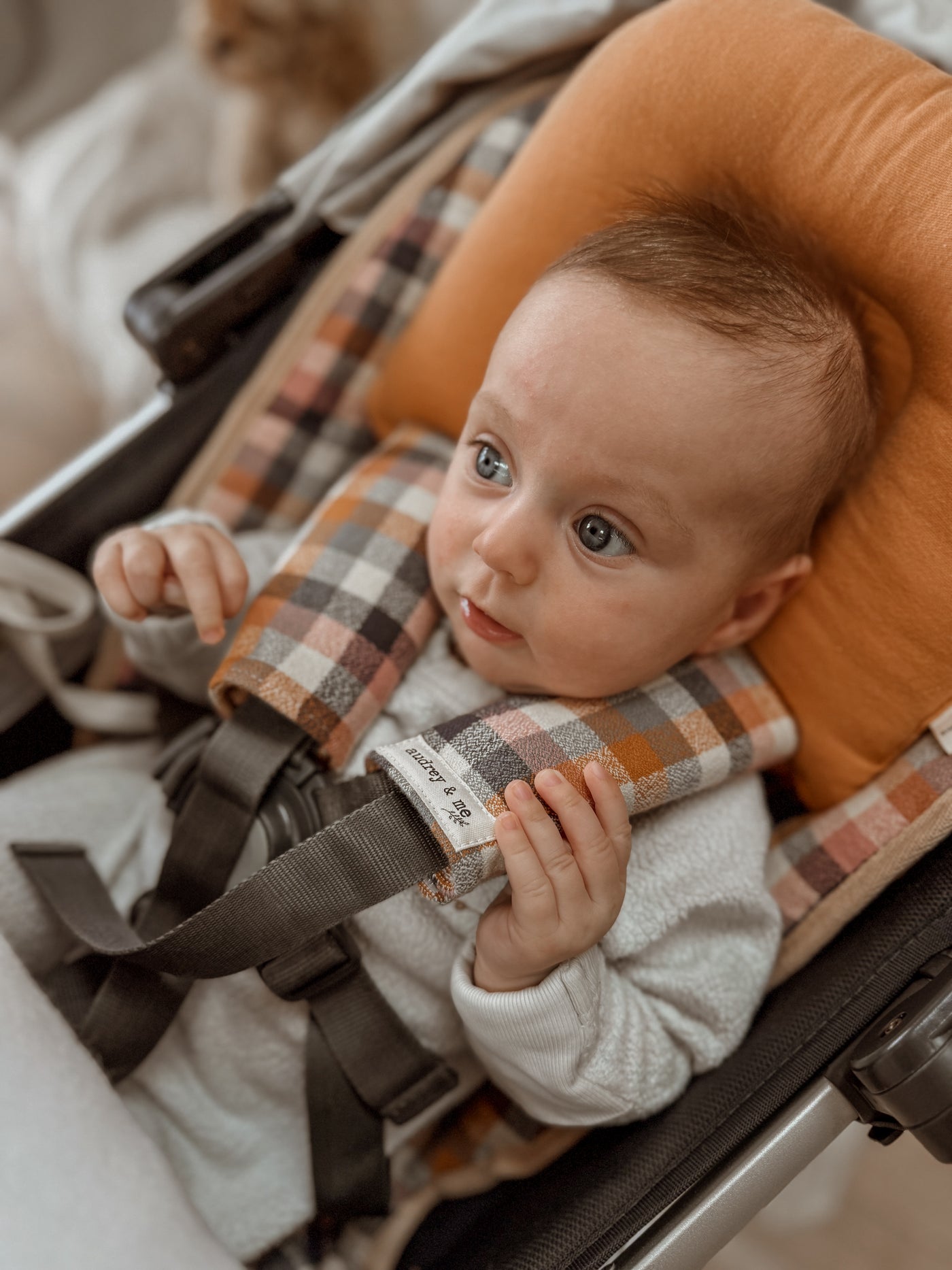 Uppababy Pram Liner - Flannel Nutmeg & Bronze Linen - Ready to go