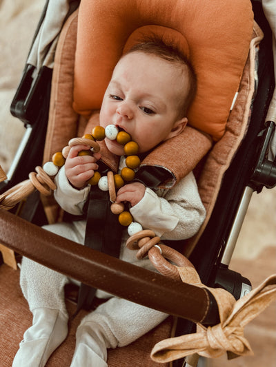 Pram Garland - Mustard Linen