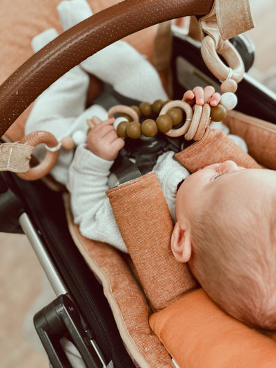 Pram Garland - Mustard Linen