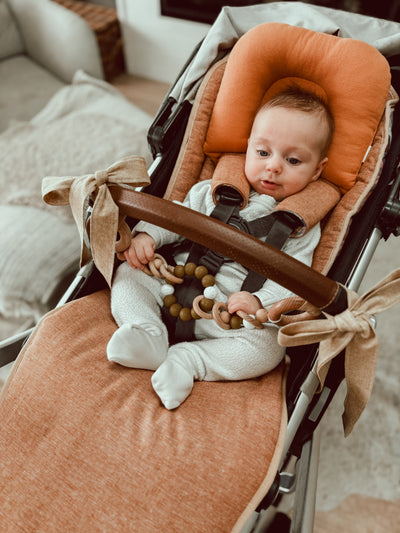 Uppababy Pram Liner - Flannel Nutmeg & Bronze Linen - Ready to go