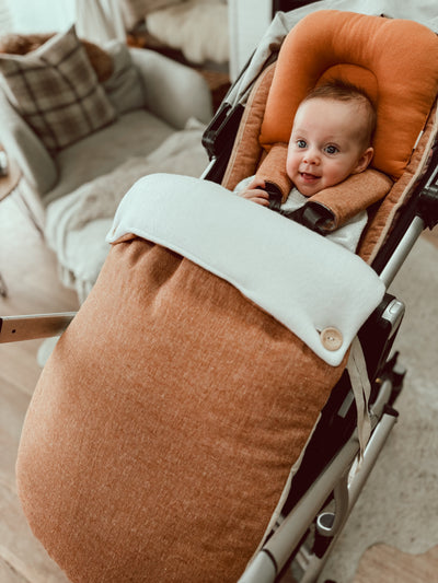 Uppababy Pram Liner - Flannel Nutmeg & Bronze Linen - Ready to go