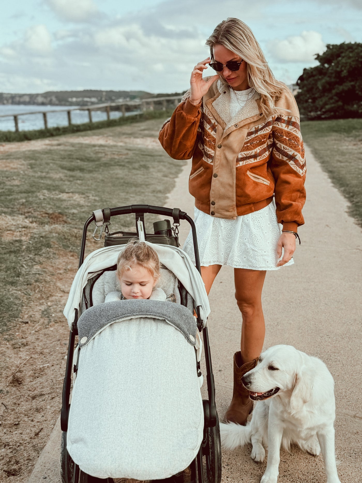 Bugaboo Pram Liner - Dashed Black Ink & Charcoal Linen - Ready to go