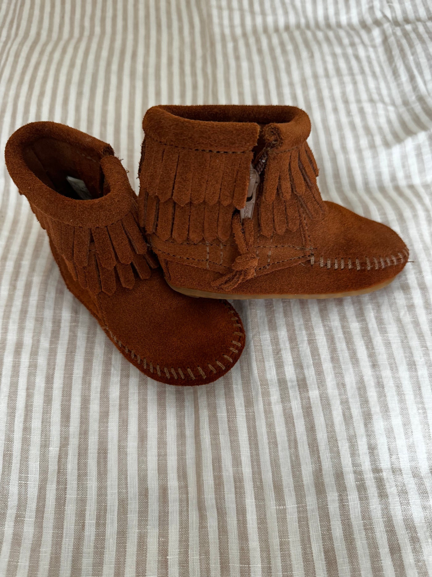 Fringe Suede Boots - Size 4