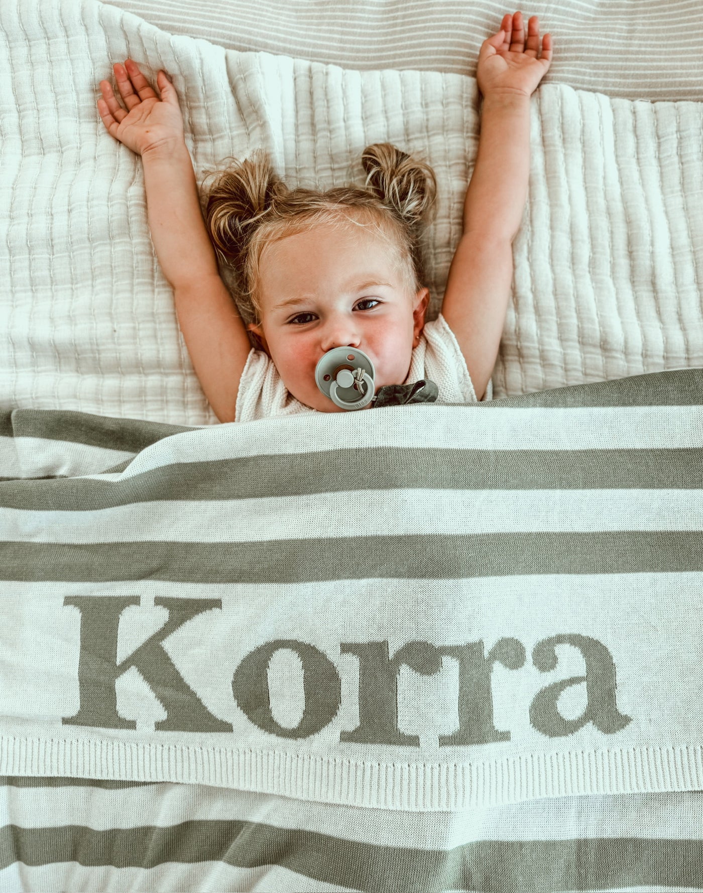 Personalised Stripe Blanket - Audrey & Me