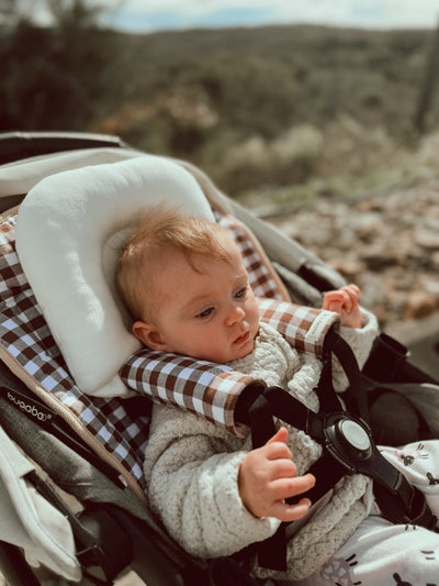 NEW Pram Liner - Chocolate Gingham