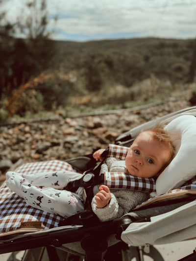 NEW Pram Liner - Chocolate Gingham