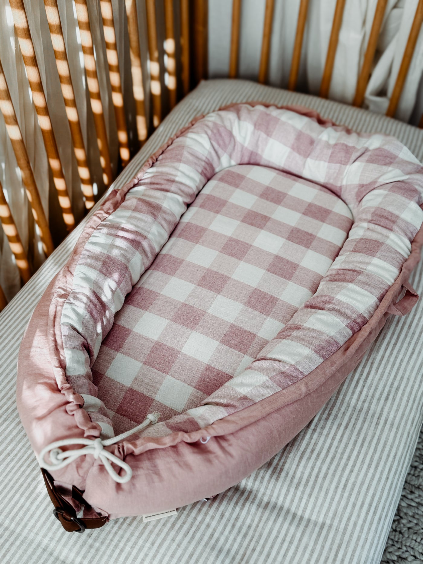 Baby Nest - Dusty Pink Gingham - Audrey & Me