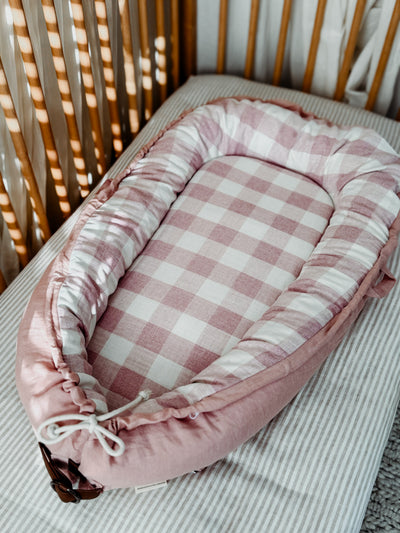 Baby Nest - Dusty Pink Gingham - Audrey & Me