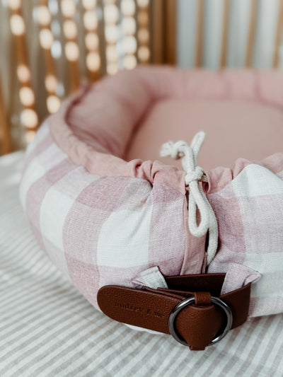 Baby Nest - Dusty Pink Gingham - Audrey & Me