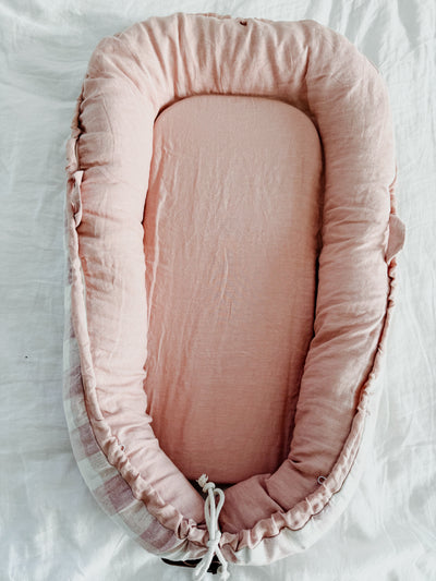 Baby Nest - Dusty Pink Gingham - Audrey & Me