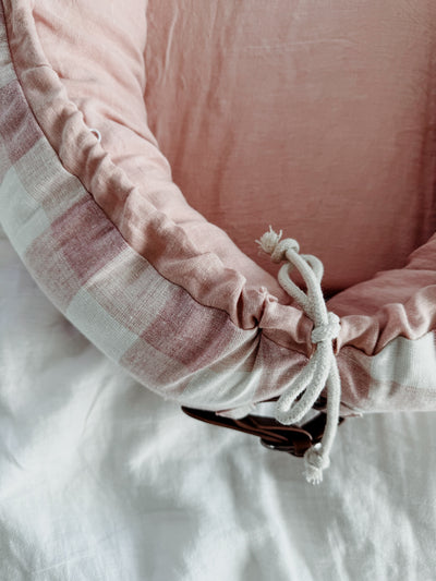Baby Nest - Dusty Pink Gingham - Audrey & Me