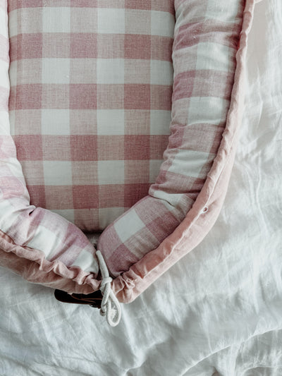 Baby Nest - Dusty Pink Gingham - Audrey & Me