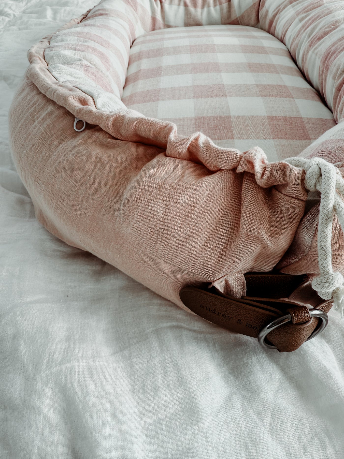 Baby Nest - Dusty Pink Gingham - Audrey & Me