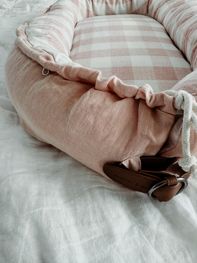 Baby Nest - Dusty Pink Gingham - Audrey & Me