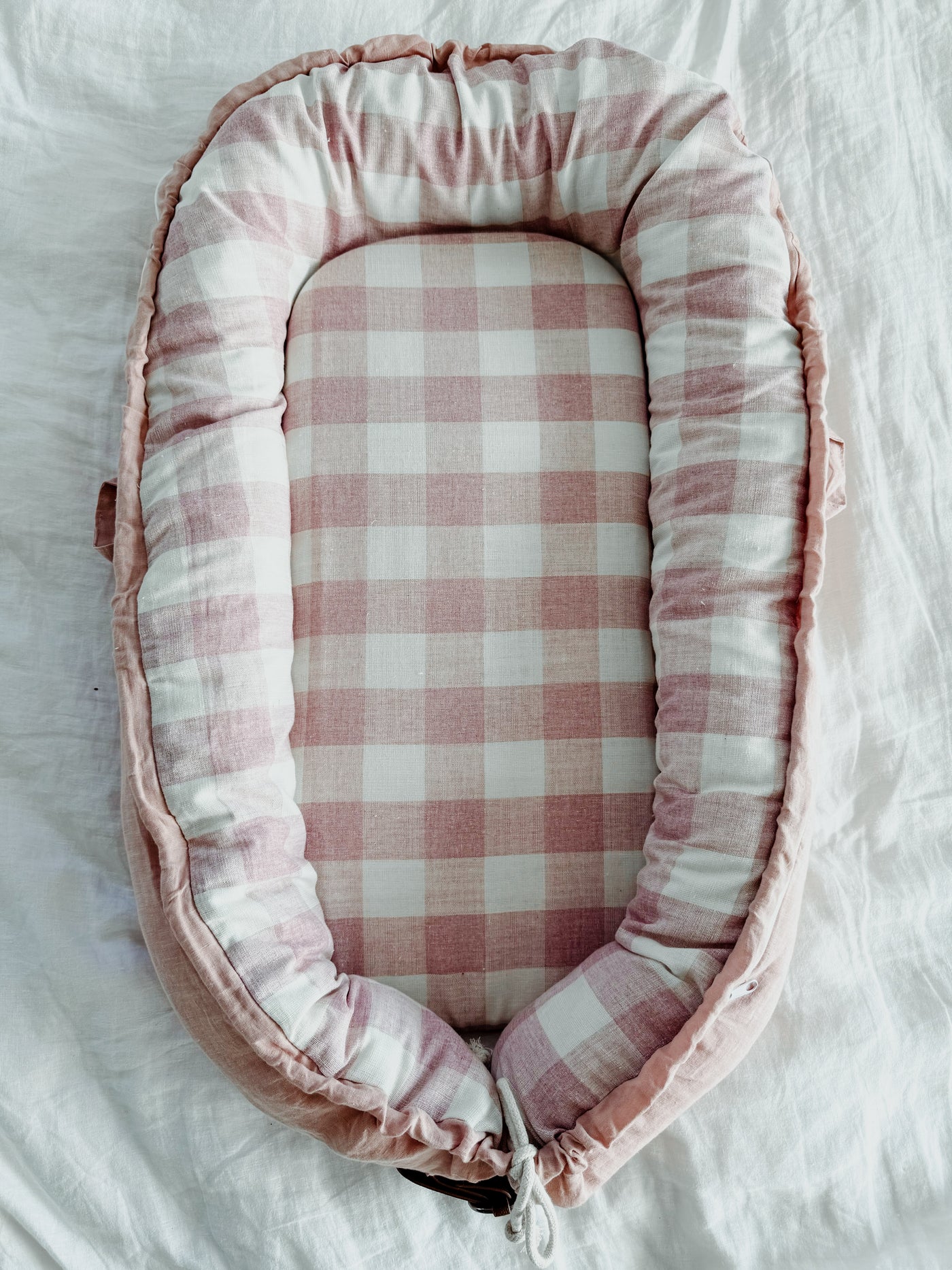 Baby Nest - Dusty Pink Gingham - Audrey & Me