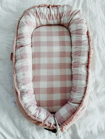 Baby Nest - Dusty Pink Gingham - Audrey & Me