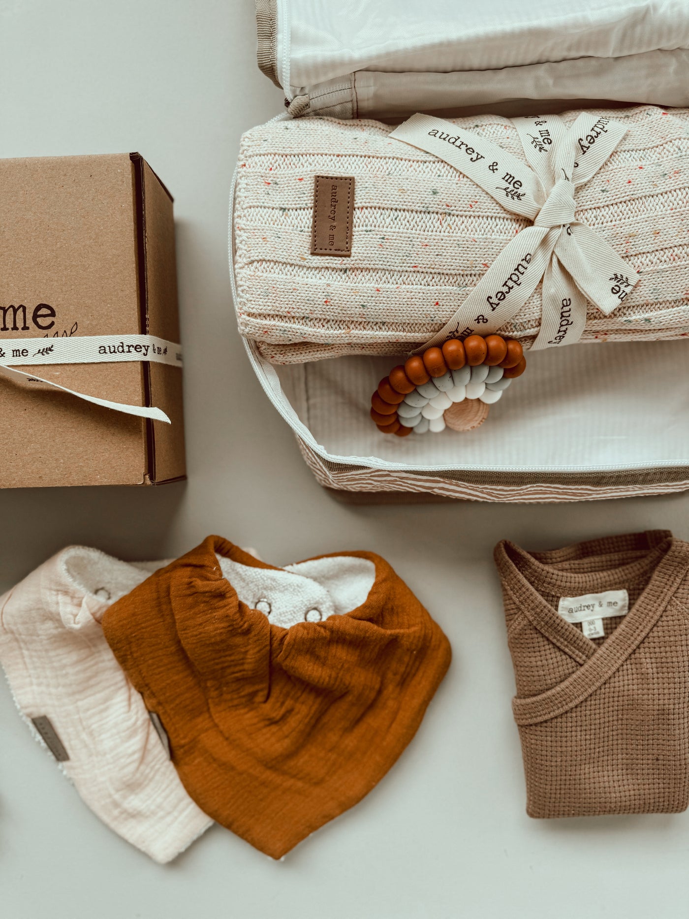 Personalised Baby Gift Box - Knit Blanket - Neutral