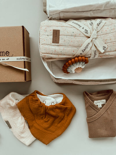 Personalised Baby Gift Box - Knit Blanket - Neutral