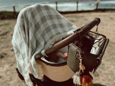 Muslin Fringe Blanket - Sage Gingham