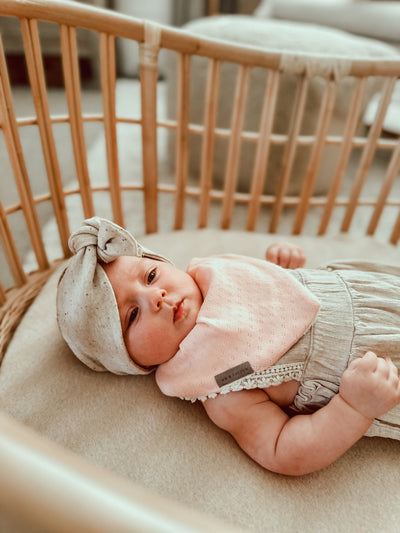 Bandana Bib - Pointelle Blush - Audrey & Me