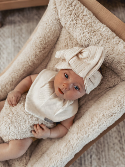 Bandana Bib - Ivory Waffle - Audrey & Me