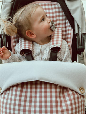 Pram Liner - Dusty Pink Gingham - Audrey & Me