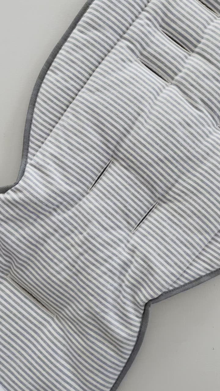 Pram Liner - Hamptons Stripe Linen