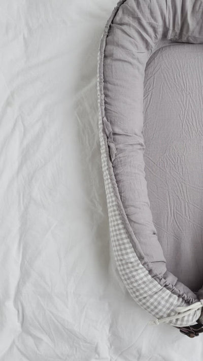 Baby Nest - Stone Linen & Gingham