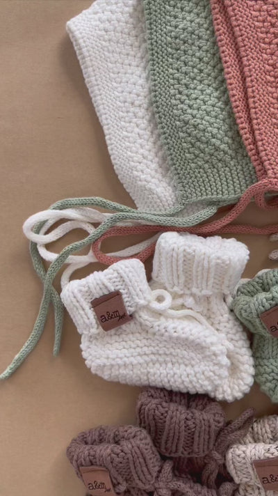 Organic Cotton Bonnet & Bootie Sets