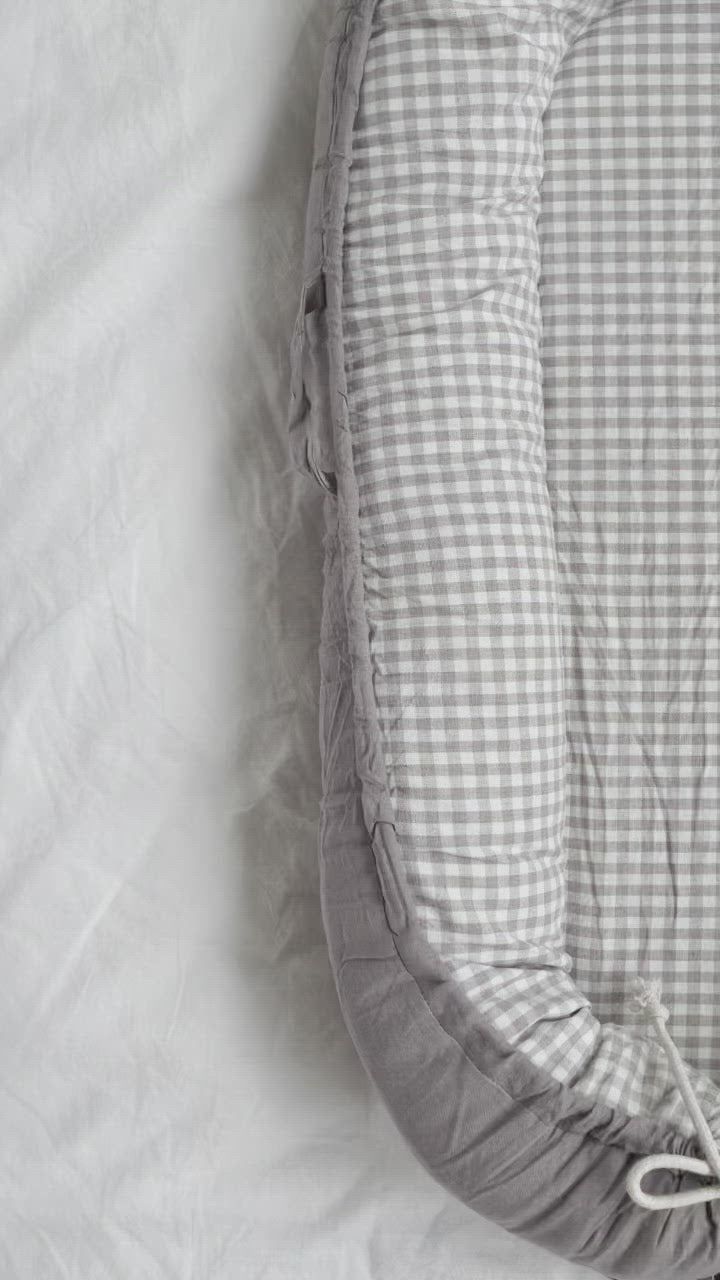 Baby Nest - Stone Linen & Gingham