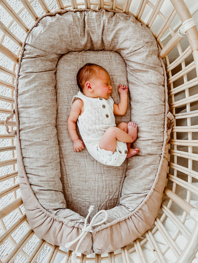 Baby Nest - Dusty Pink Linen & Stripe - Audrey & Me
