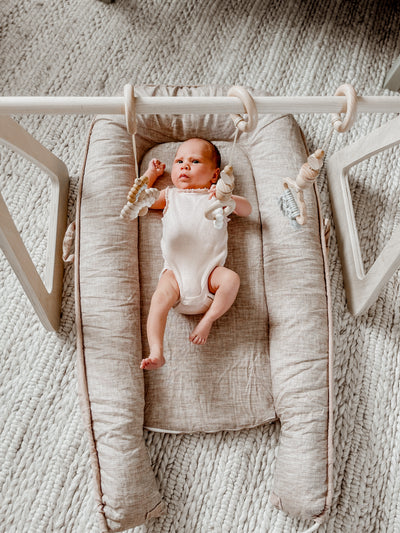 Baby Nest - Dusty Pink Linen & Stripe - Audrey & Me